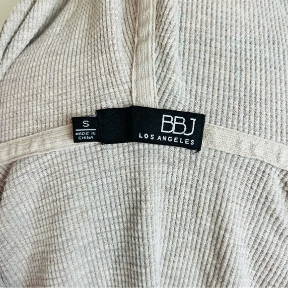 Fashion Nova Oatmeal Knit Hooded Long Sleeve & Jogger Lounge Tracksuit Set - Picture 9 of 9